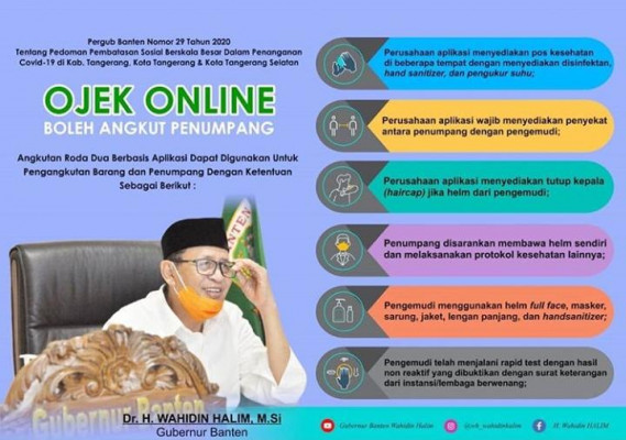 Gubernur Banten Ijinkan Ojek Online Angkut Penumpang