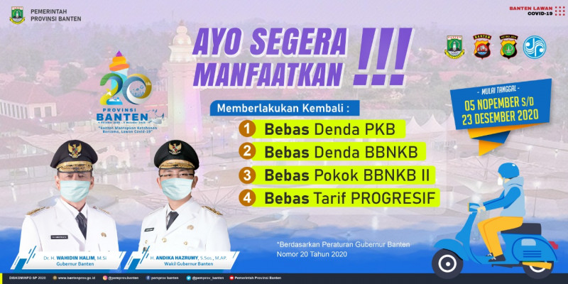 Hingga Akhir Tahun 2020, Banten Bebaskan Denda Pajak Kendaraan Bermotor