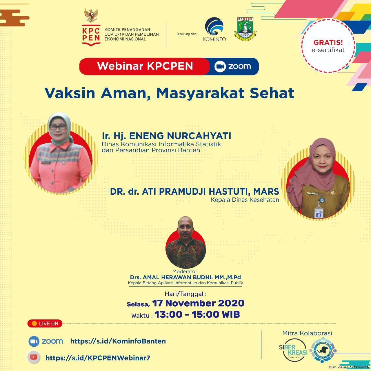 Diskominfo Banten akan Gelar Webinar KPCPEN 'Vaksin Aman Masyarakat Sehat'