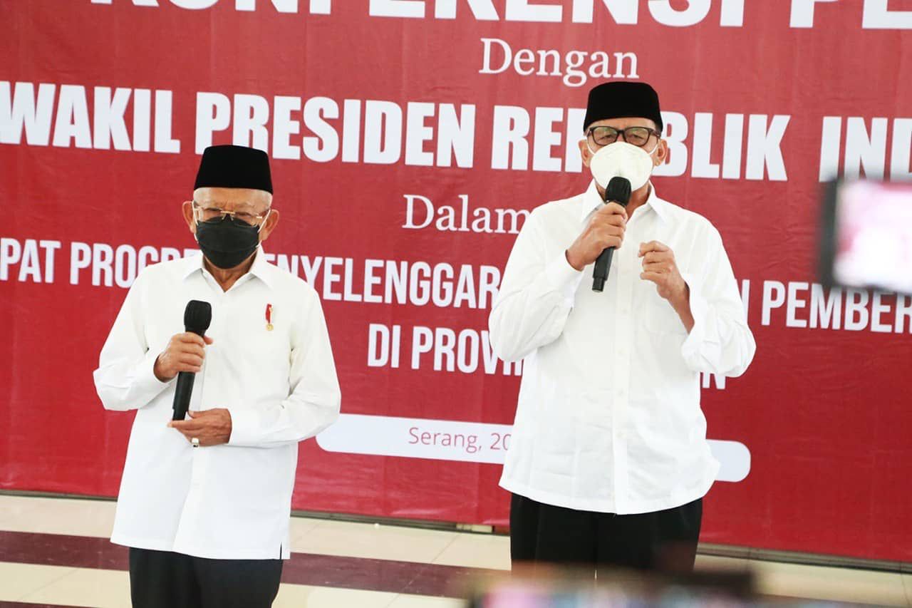 Wapres KH Ma’ruf Amin Apresiasi Peningkatan Layanan Publik Dan Kemajuan Tata Kelola Pemerintahan di Provinsi Banten