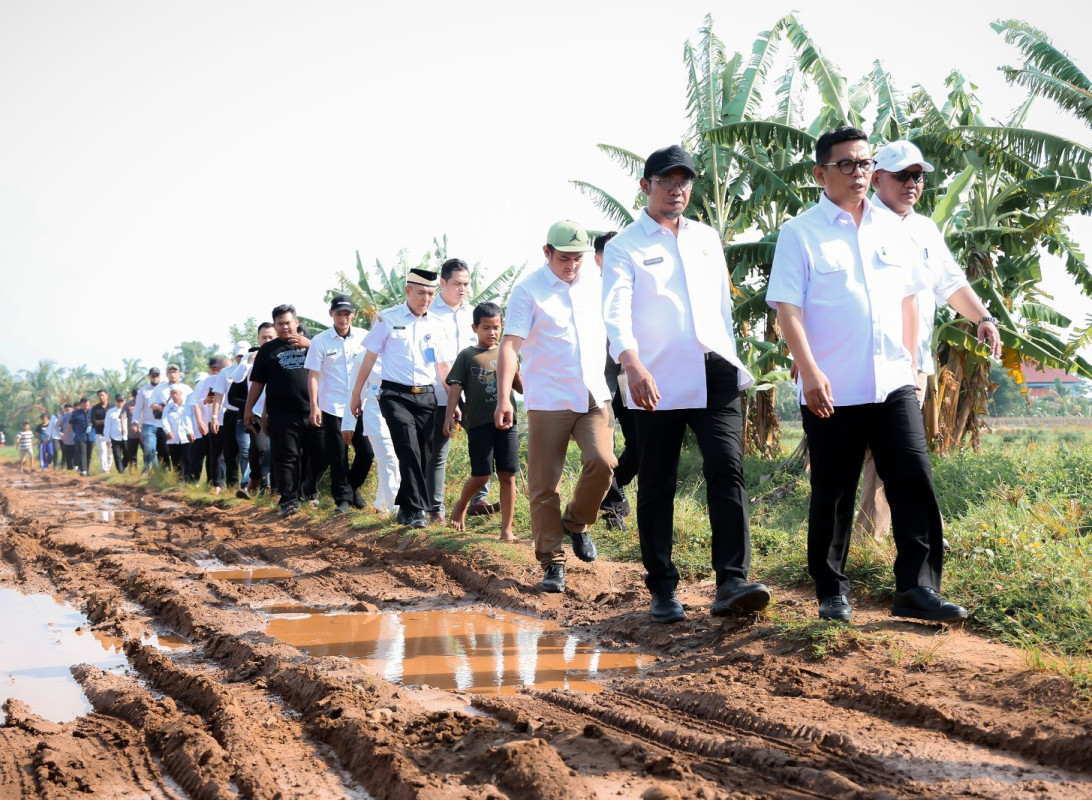 Masuk Program Bang Andra, Gubernur Banten Andra Soni Tinjau Jalan Poros Desa Sindang Asih - Badak Anom Kabupaten Tangerang