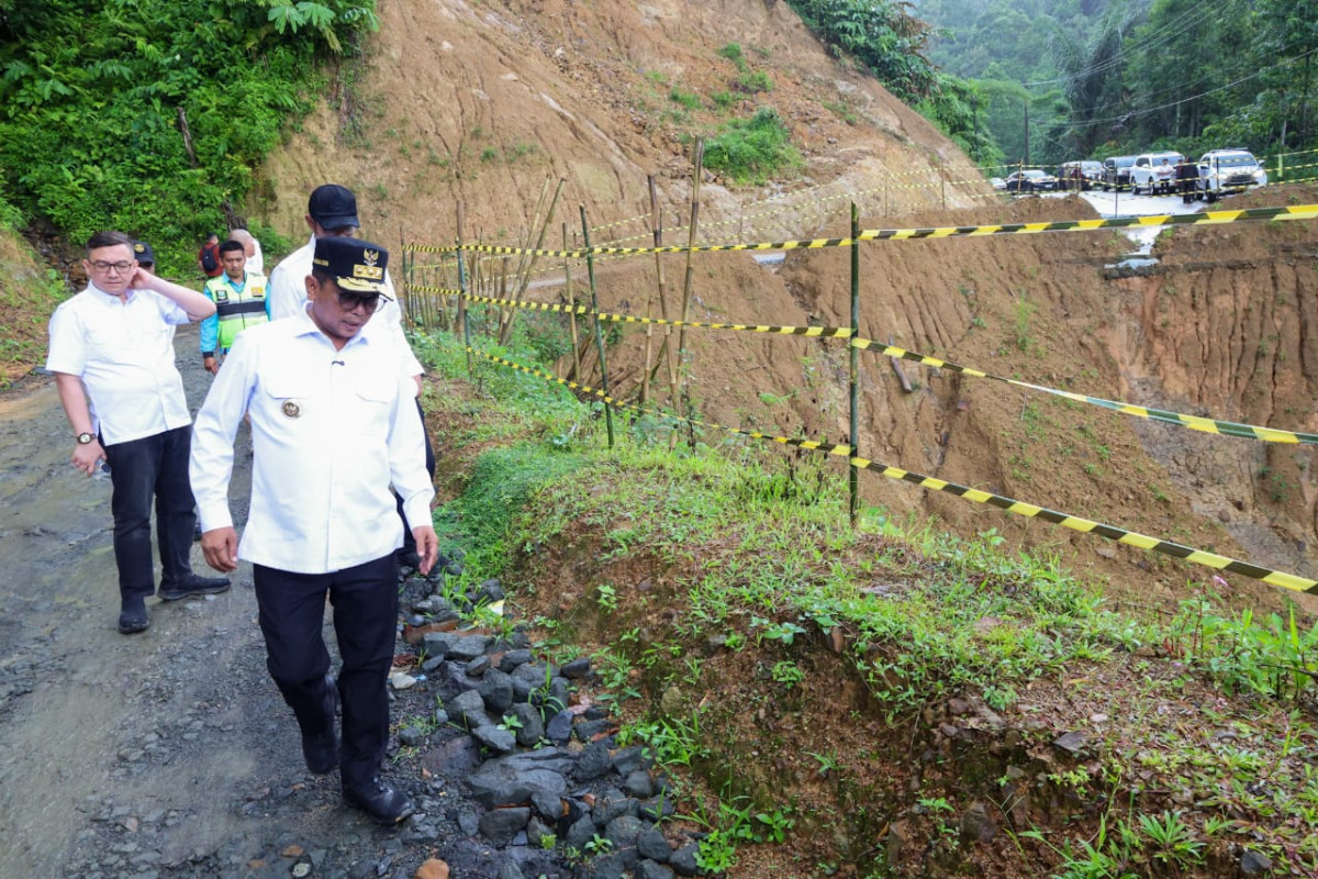 Tinjau Longsor Ruas Jalan Cipanas–Ciparay, Gubernur Banten Andra Soni: Rehabilitasi Dimulai Juli 2025