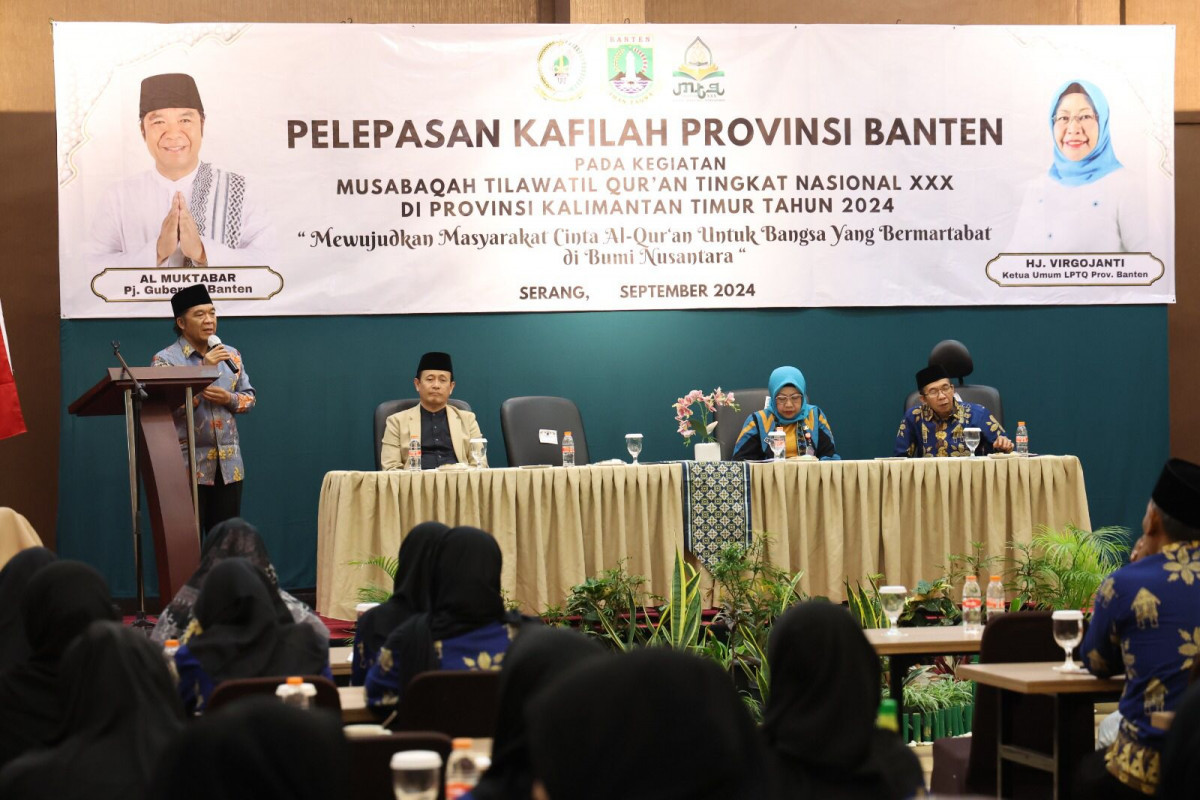 Pj Gubernur Al Muktabar Lepas Kafilah Provinsi Banten pada MTQ Nasional XXX Tahun 2024 Kaltim