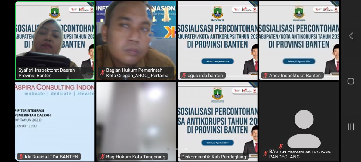 Pemprov Banten Gelar Sosialisasi Percontohan Kabupaten/Kota Antikorupsi