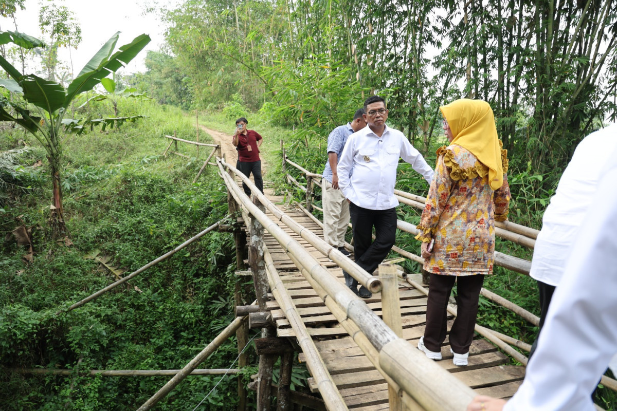 Respon Langsung Aspirasi Masyarakat Saat Kunjungan, Gubernur Banten Andra Soni Tinjau Jembatan Bambu Antar Desa